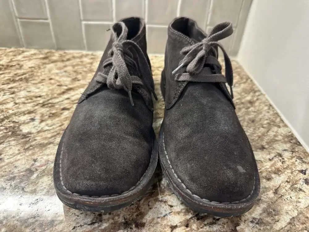 John Varvatos Star USA Hipster Suede Chukka Boots with Tire Tread Sole B2